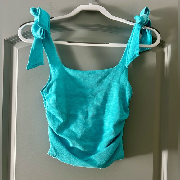 Free People Aqua Bow-Tie Camisole - Picture 3 of 5